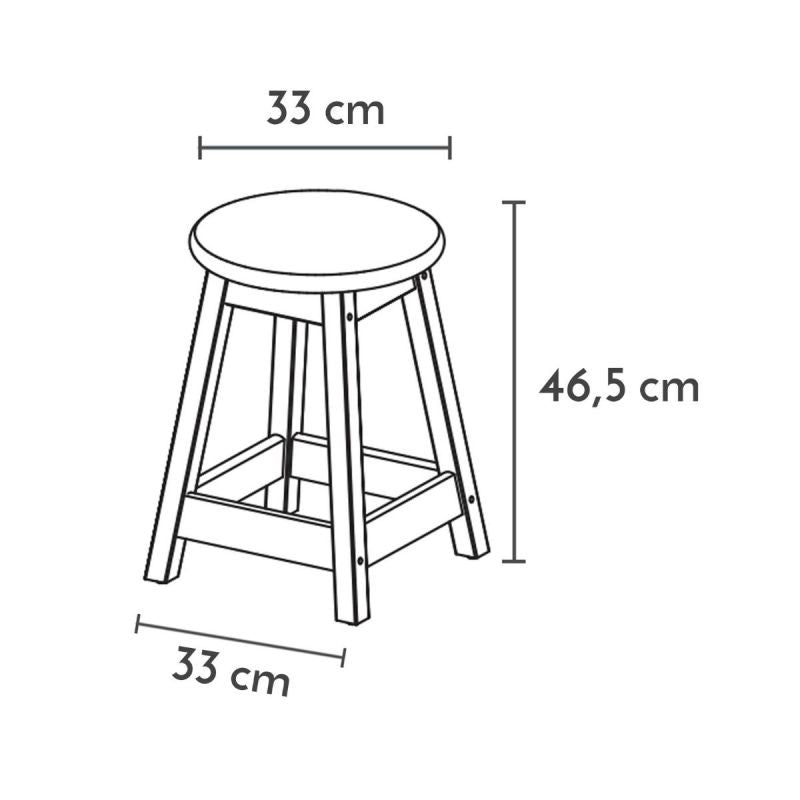 Taburet maro din lemn Naturalle 33 x 33 x 46,5 cm Tramontina