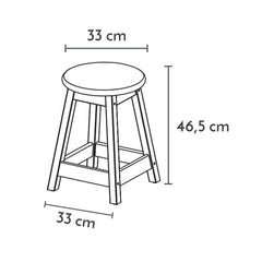 Taburet maro din lemn Naturalle 33 x 33 x 46,5 cm Tramontina