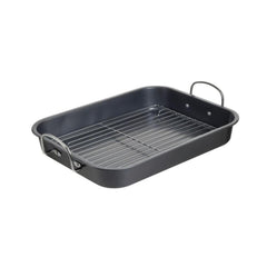 Tava de copt 39X30 cm, cu grilaj, antiaderenta, din aluminiu si inox, Inart