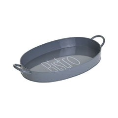 Tava de servire gri metalica 39 cm Inart