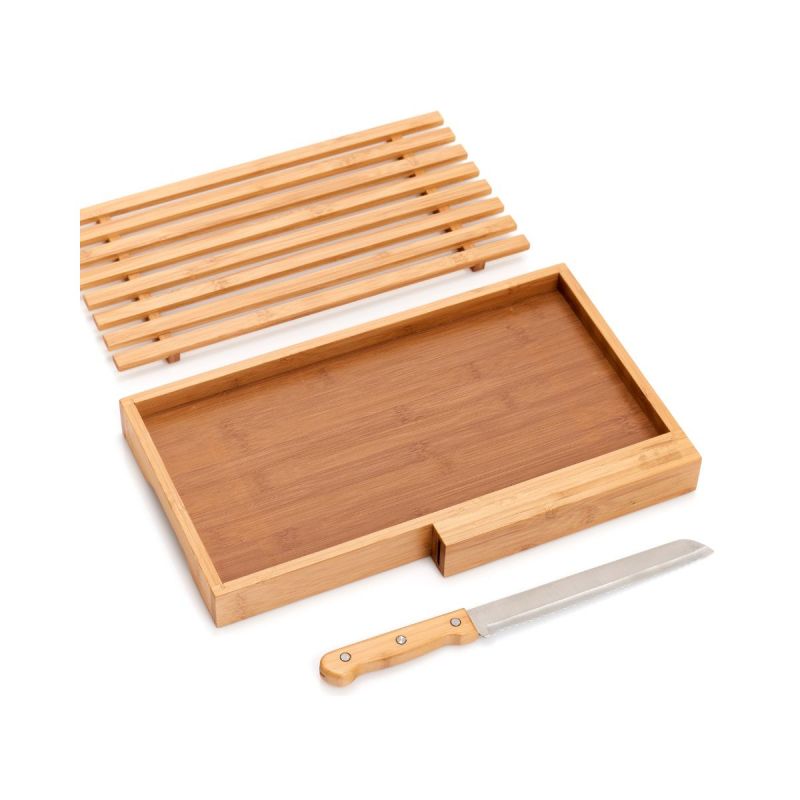 Tocator pentru paine si cutit, maro, din bambus, 39,5 cm, Bread Cutting Board Zeller