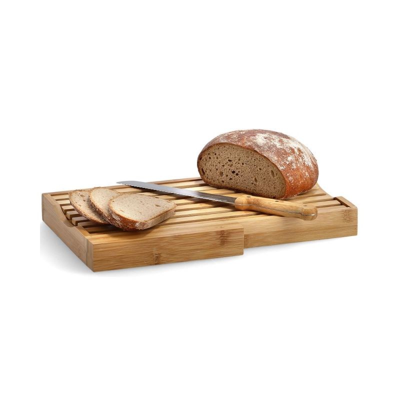 Tocator pentru paine si cutit, maro, din bambus, 39,5 cm, Bread Cutting Board Zeller