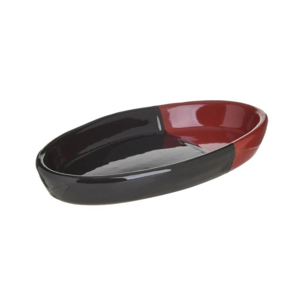 Vas ceramic negru/rosu pentru cuptor 28X16 cm Inart