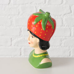 Vaza rosu/verde din portelan 16,3 cm Strawberry Boltze