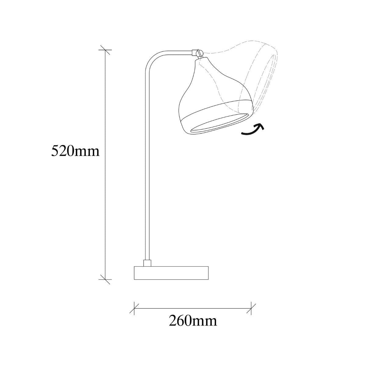 Veioza alb/auriu din metal 52 cm Yıldo