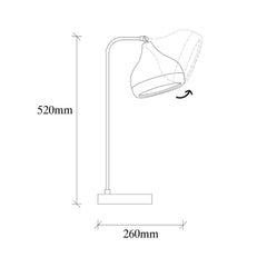 Veioza alb/auriu din metal 52 cm Yıldo